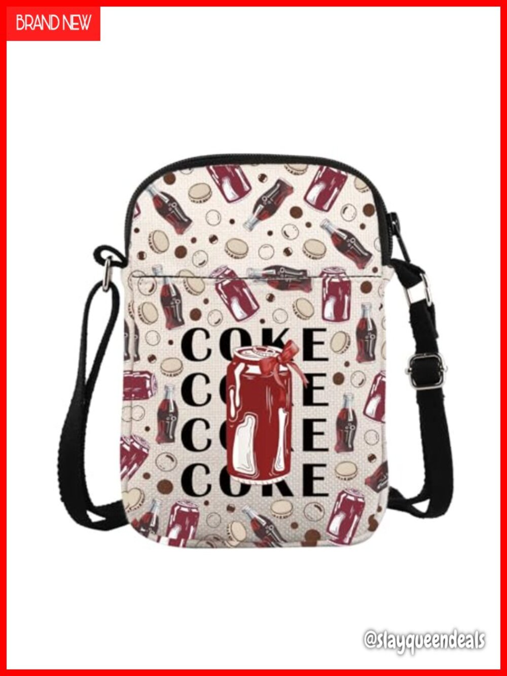 Cotton Crossbody Messenger Bag Lightweight Reusable Gift for Shopping Travel